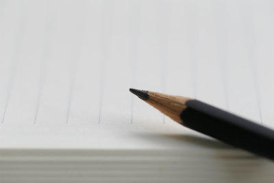 A pencil resting on paper